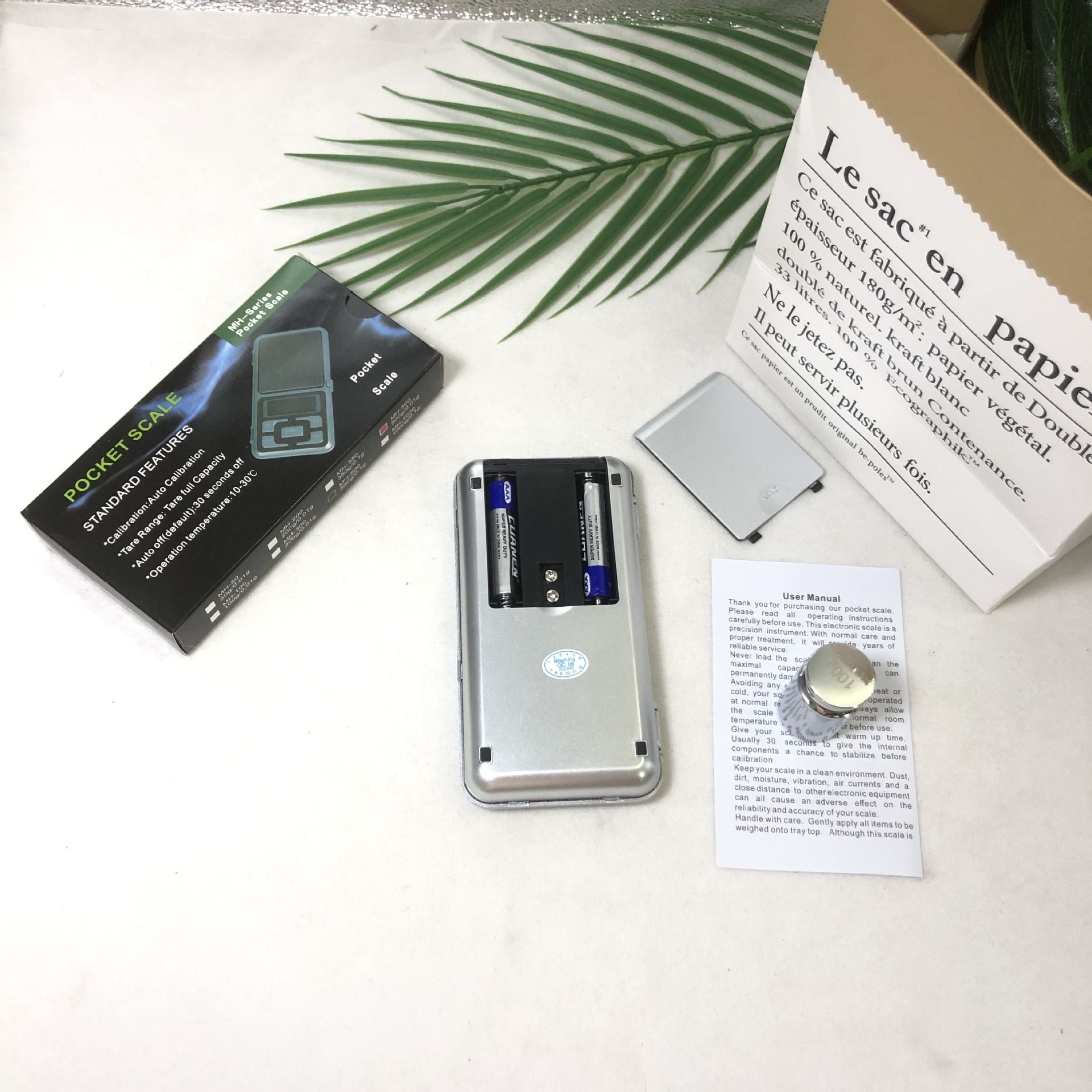 Pocket Jewelry Scale 500g/0.1 500g/0.01 Blue LED Display Overload Protection Auto Shutoff Counting Calibration Tare Function