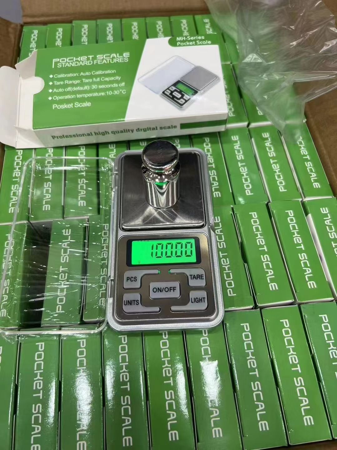 Pocket Jewelry Scale 500g/0.1 500g/0.01 Blue LED Display Overload Protection Auto Shutoff Counting Calibration Tare Function