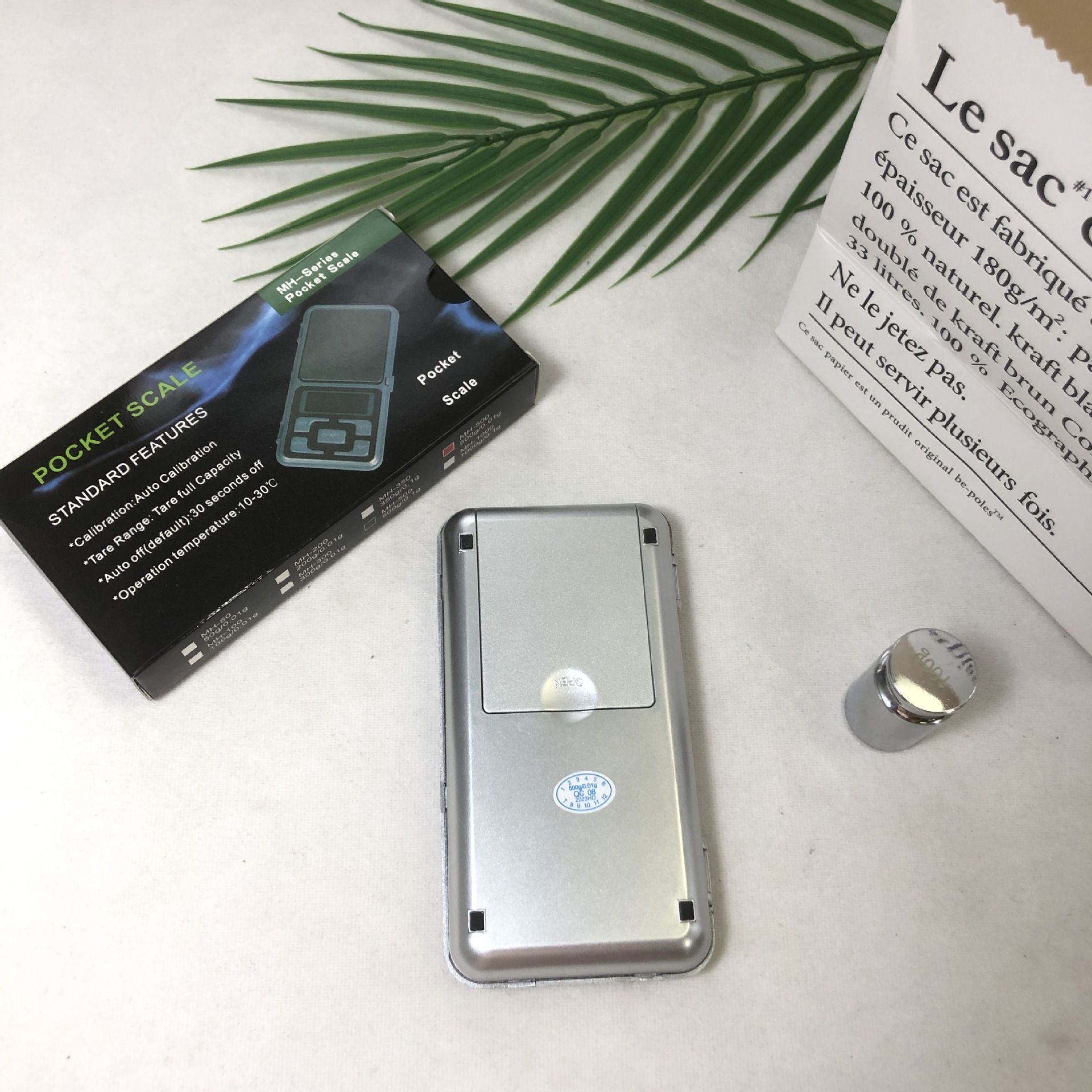Pocket Jewelry Scale 500g/0.1 500g/0.01 Blue LED Display Overload Protection Auto Shutoff Counting Calibration Tare Function