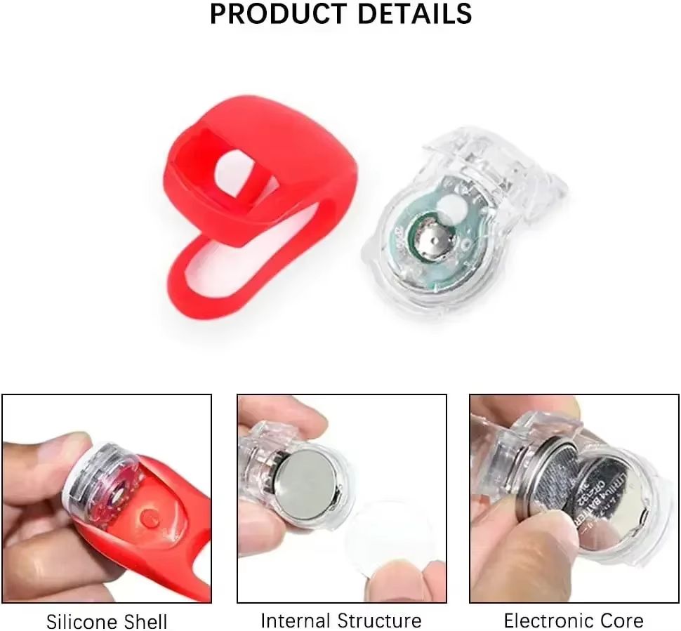 Waterproof Bicycle Light Silicone Bicycle LED Light MTB Decorative Lantern Tail Light Warning Light Night Cycling Accessories