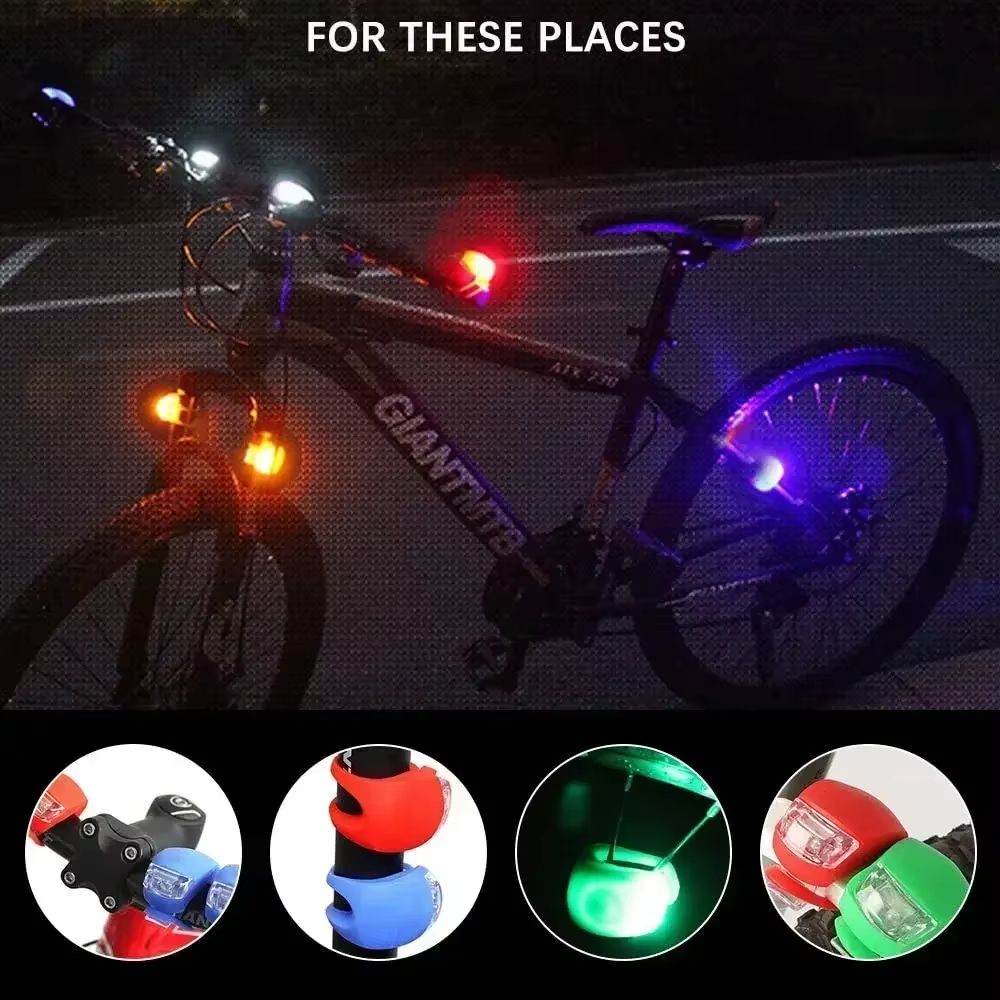 Waterproof Bicycle Light Silicone Bicycle LED Light MTB Decorative Lantern Tail Light Warning Light Night Cycling Accessories