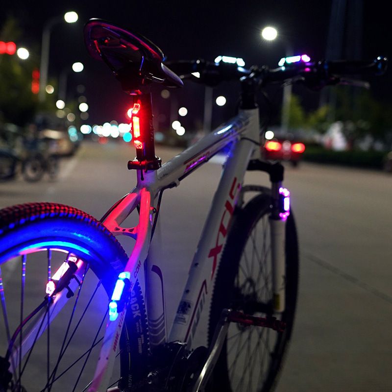 USB Rechargeable Waterproof Mountain Bike Lamp Warning Cycling Taillight Bike LED Headlight Tail Light For Electric Scooter