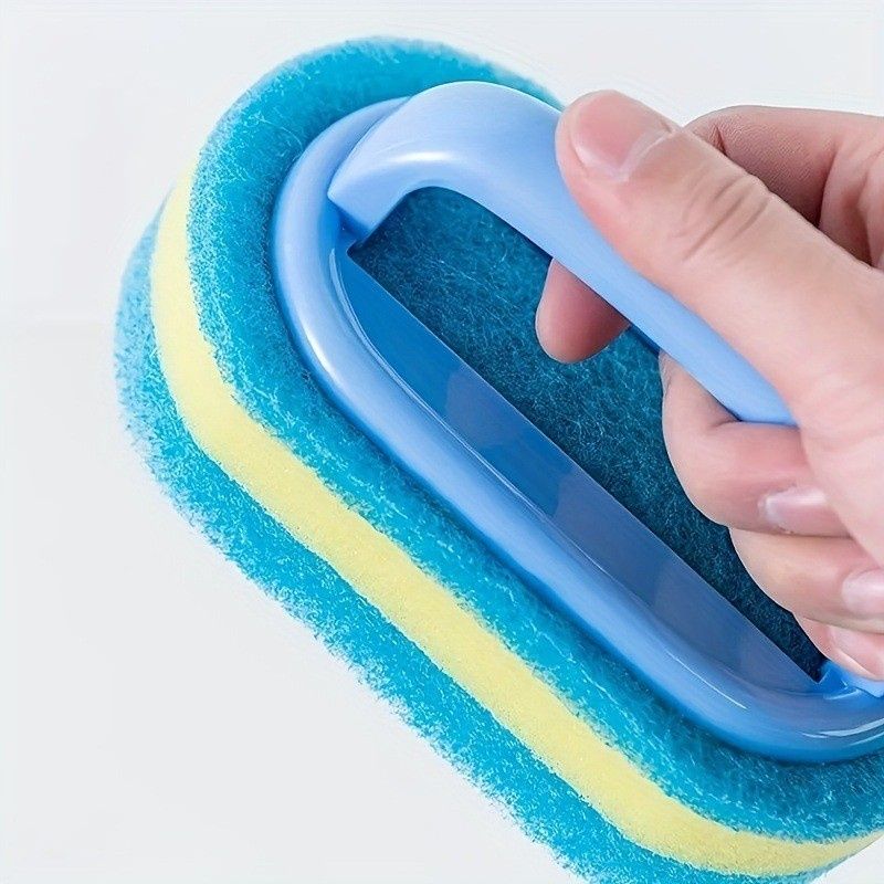 Household Cleaning Brush With Handle Dish Soap Bathroom Kitchen Tub Thicken Scrubbing Sponge Wipe Durable Tools Accessories