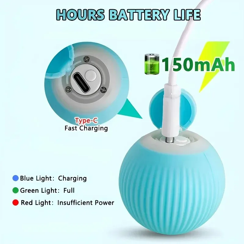 Cat Interactive Ball Training Self-moving Kitten Electric Cat Ball Toys Electronic Automatic Rolling Magic Ball Toys for Cat Cat