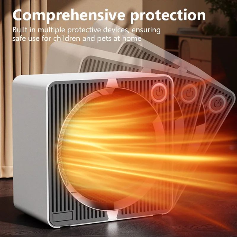 Electric Heater 500W Energy Efficient Space Heaters for Indoor PTC Ceramic Fast Heating Home Desk Fan Heater Hot Air Blower