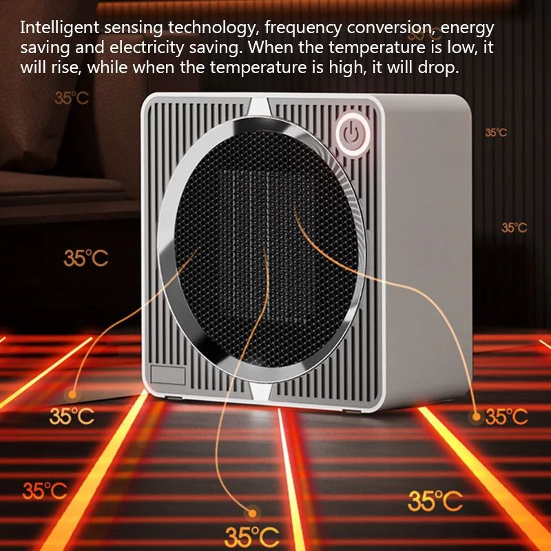 Electric Heater 500W Energy Efficient Space Heaters for Indoor PTC Ceramic Fast Heating Home Desk Fan Heater Hot Air Blower