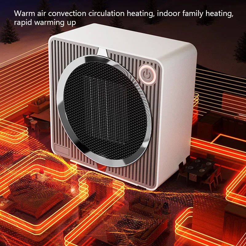 Electric Heater 500W Energy Efficient Space Heaters for Indoor PTC Ceramic Fast Heating Home Desk Fan Heater Hot Air Blower