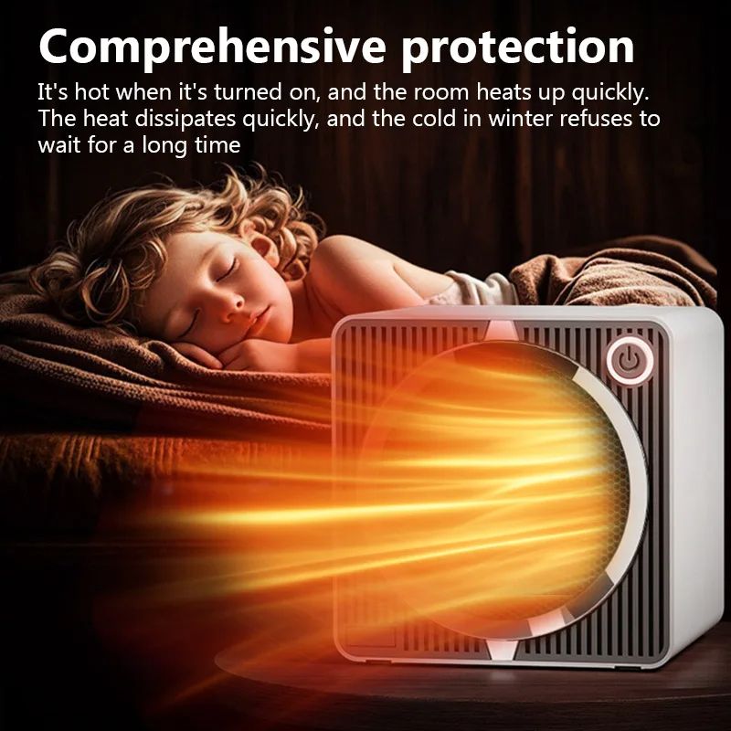 Electric Heater 500W Energy Efficient Space Heaters for Indoor PTC Ceramic Fast Heating Home Desk Fan Heater Hot Air Blower