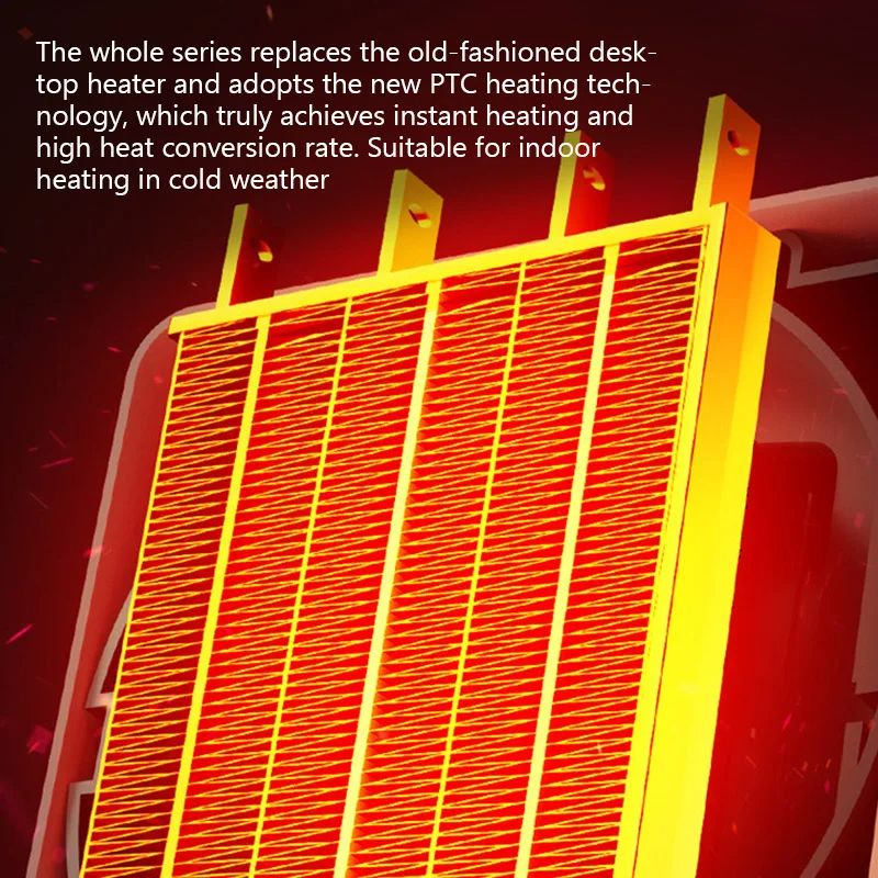 Electric Heater 500W Energy Efficient Space Heaters for Indoor PTC Ceramic Fast Heating Home Desk Fan Heater Hot Air Blower