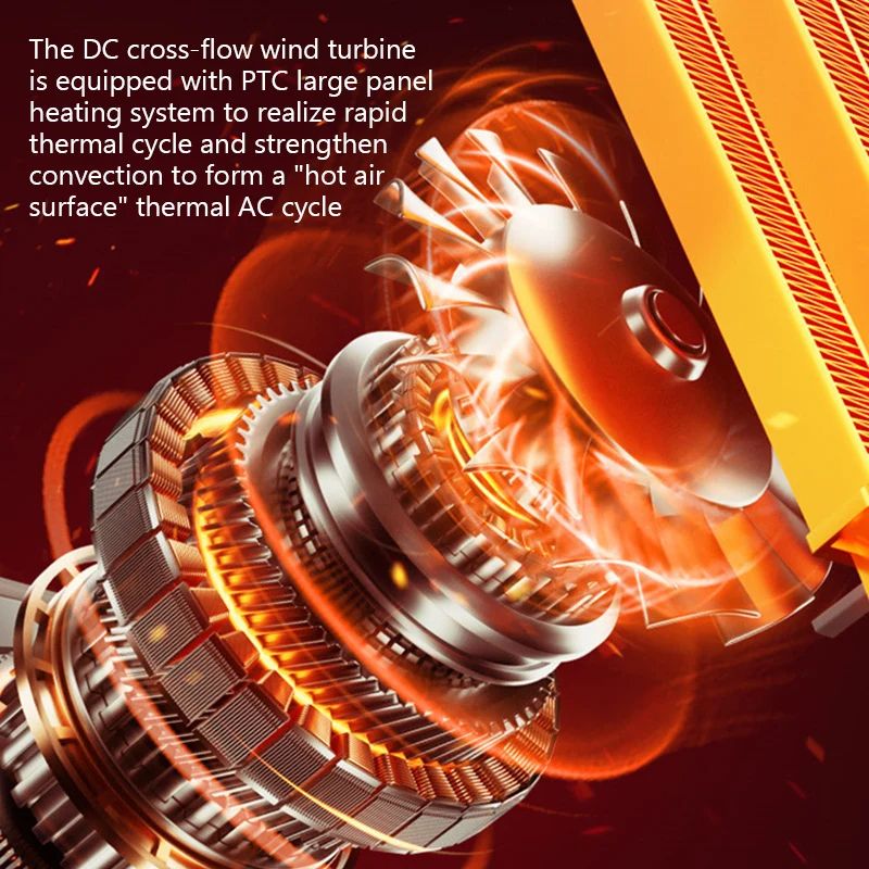 Electric Heater 500W Energy Efficient Space Heaters for Indoor PTC Ceramic Fast Heating Home Desk Fan Heater Hot Air Blower