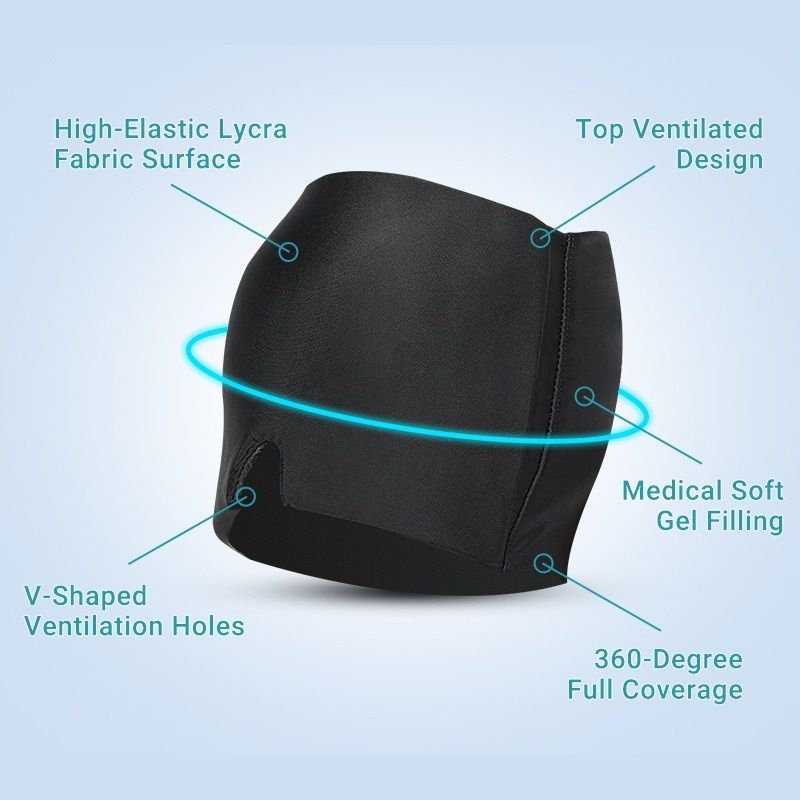 Ice Compress Hood Relieve Migraine Pressure Stretchable Cold Compress Hood Apply Head Physiotherapy Eye Mask
