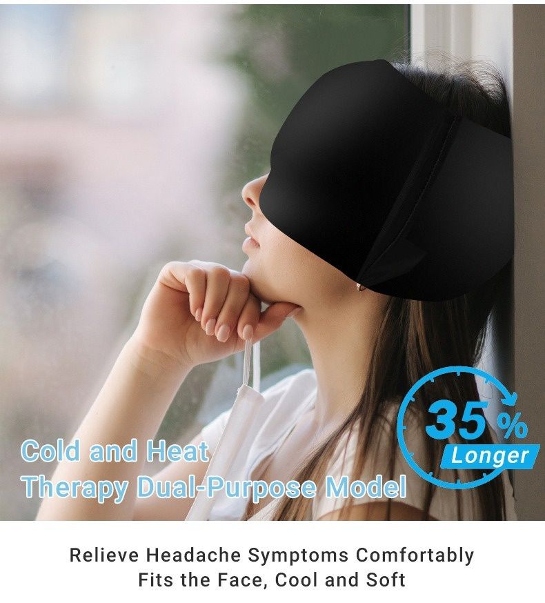 Ice Compress Hood Relieve Migraine Pressure Stretchable Cold Compress Hood Apply Head Physiotherapy Eye Mask