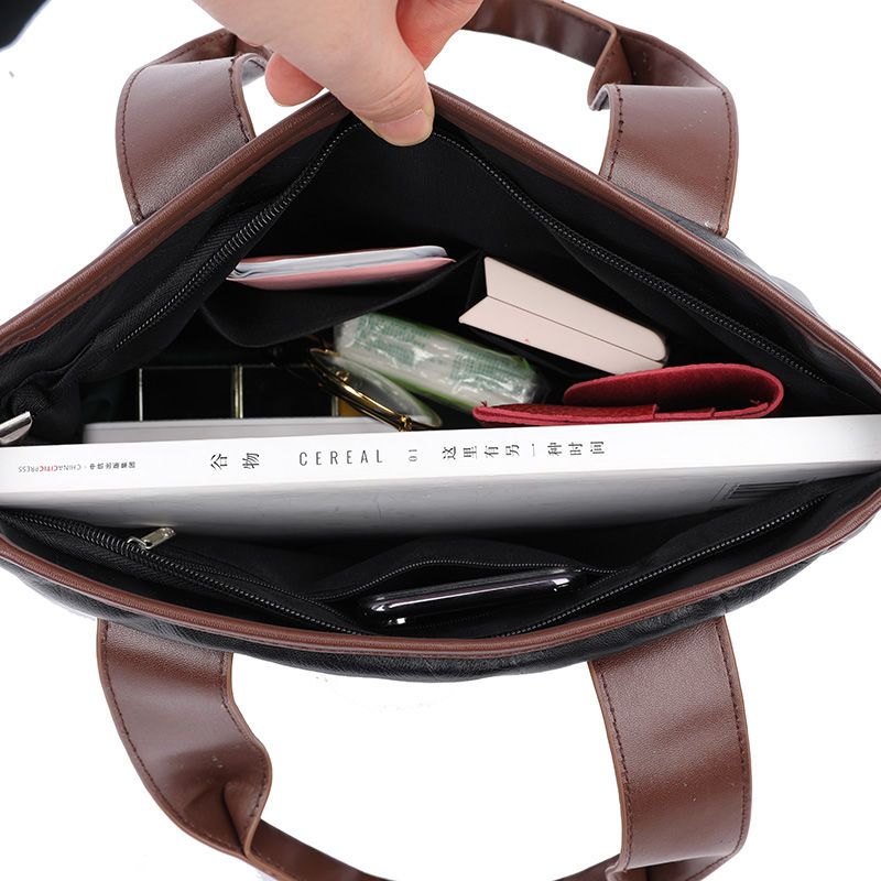 Women's Faux Leather Handbag, Large Capacity Document Bag With Detachable Shoulder Strap, Women's Crossbody Bag