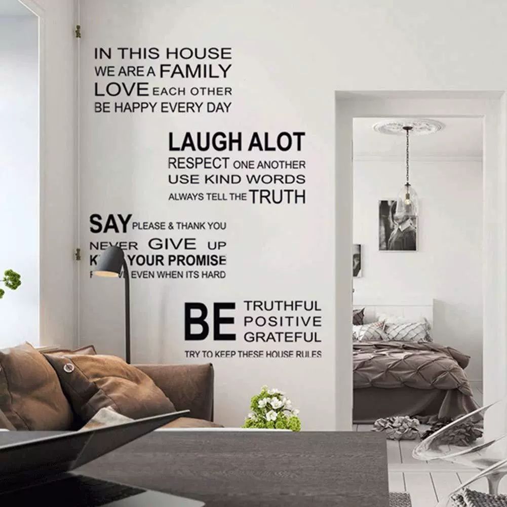 Inspirational Quotes Wall Stickers Letter Wall Art Stickers Positive Word Decor for Bedroom Living Room