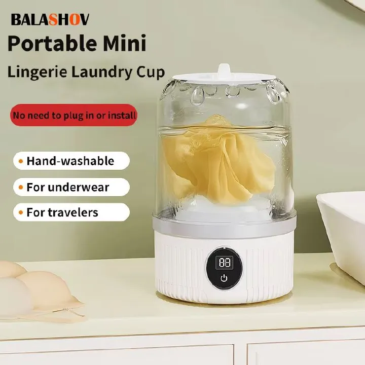 Mini Underwear Washer Rechargeable 1L Electric Socks Washing Machine Household Small Wireless Portable Laundry Underwear Cleaner