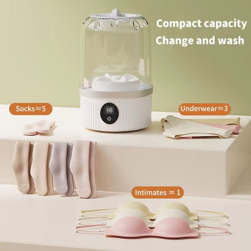 Mini Underwear Washer Rechargeable 1L Electric Socks Washing Machine Household Small Wireless Portable Laundry Underwear Cleaner