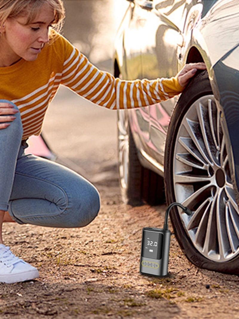 Tire Inflator Portable Air Compressor 150PSI Air Pump for Car Tires Emergency LED Light for Car Motorcycle Bike Ball