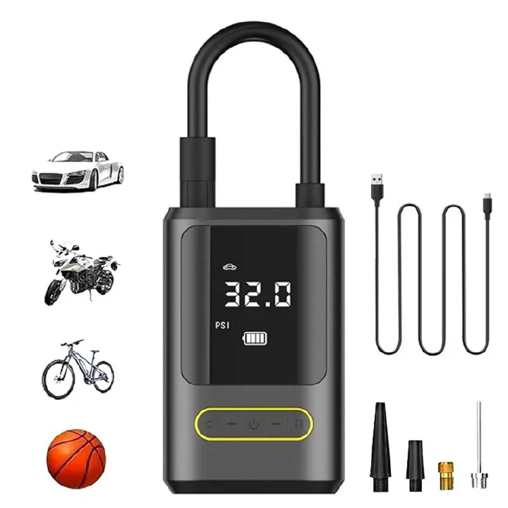 Tire Inflator Portable Air Compressor 150PSI Air Pump for Car Tires Emergency LED Light for Car Motorcycle Bike Ball