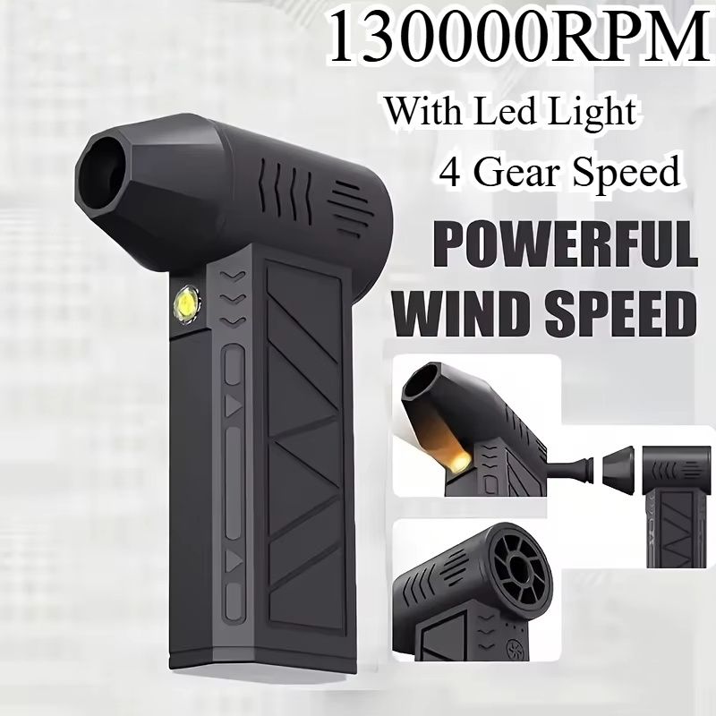 130000RPM Electric Dust Blower USB Charging Mini Turbo Violent Fan Brushless Motor Handheld Air Blower for Home Outdoor Car