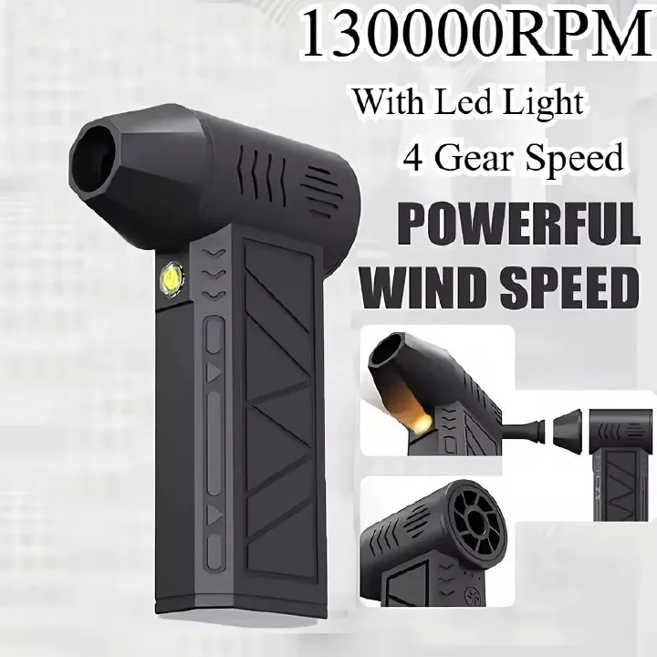 130000RPM Electric Dust Blower USB Charging Mini Turbo Violent Fan Brushless Motor Handheld Air Blower for Home Outdoor Car