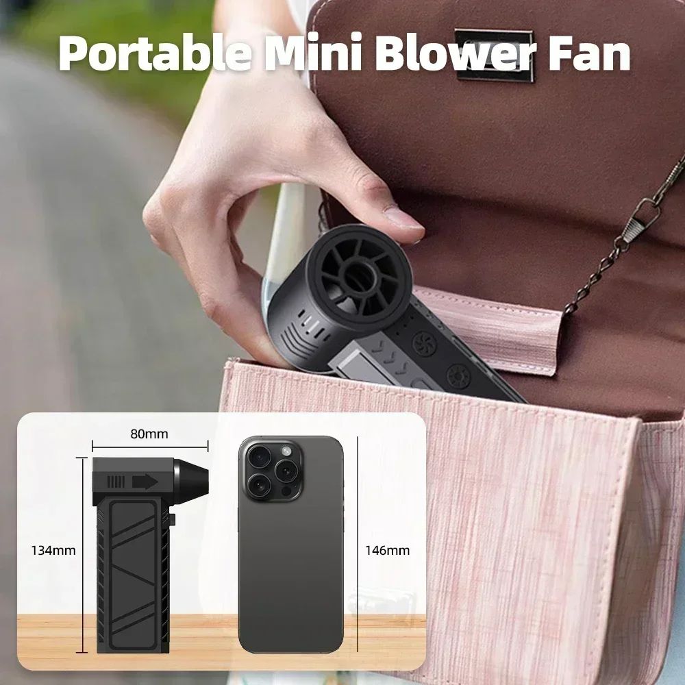 130000RPM Electric Dust Blower USB Charging Mini Turbo Violent Fan Brushless Motor Handheld Air Blower for Home Outdoor Car