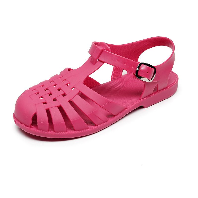 Summer Girls Boys Roman Sandals Kids Hollow Out Jellies PVC Outdoor Beach Children Baby Sandals Shoes Flat Soft Sole Antiskid