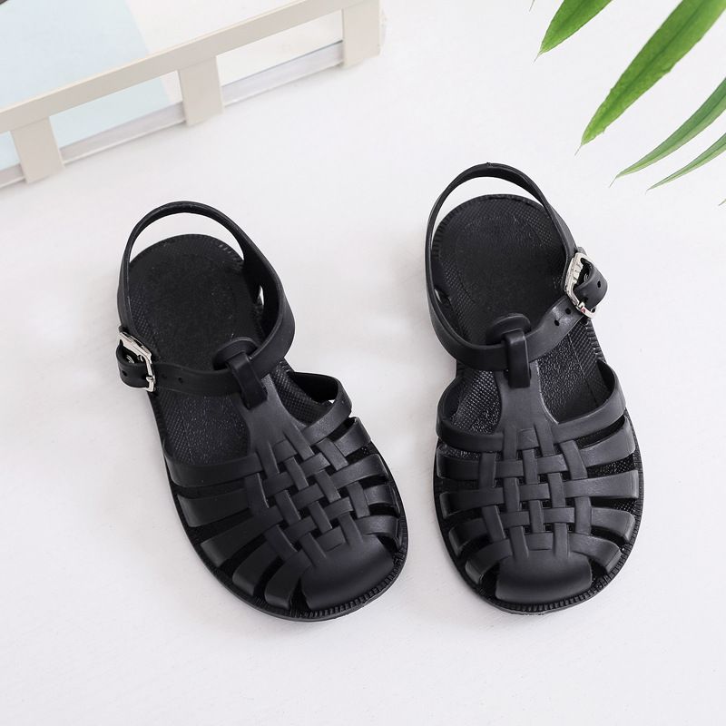 Summer Girls Boys Roman Sandals Kids Hollow Out Jellies PVC Outdoor Beach Children Baby Sandals Shoes Flat Soft Sole Antiskid
