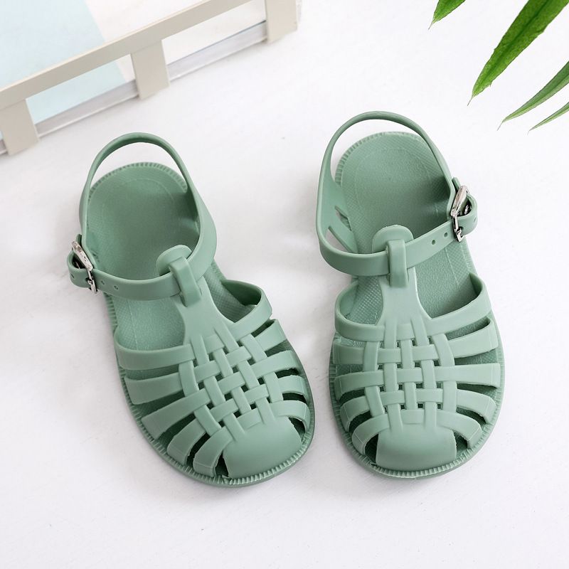 Summer Girls Boys Roman Sandals Kids Hollow Out Jellies PVC Outdoor Beach Children Baby Sandals Shoes Flat Soft Sole Antiskid