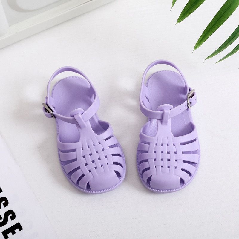 Summer Girls Boys Roman Sandals Kids Hollow Out Jellies PVC Outdoor Beach Children Baby Sandals Shoes Flat Soft Sole Antiskid