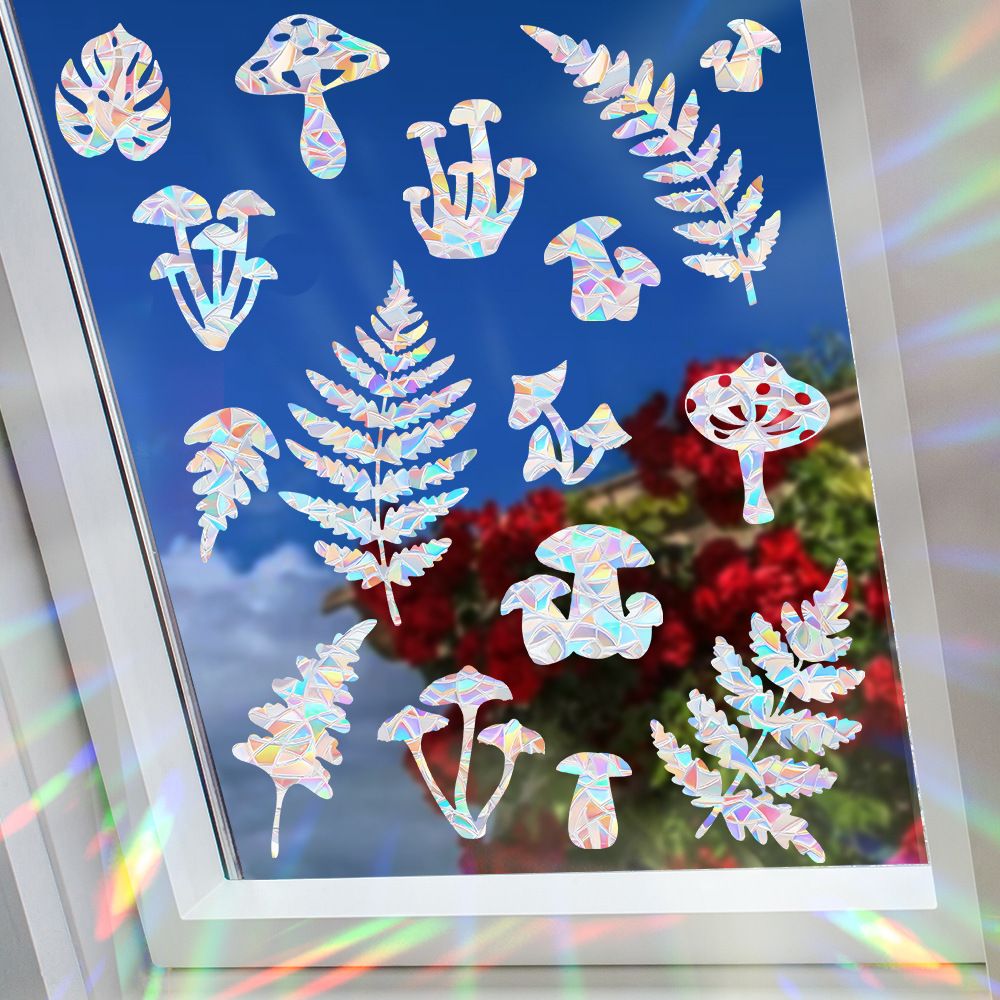 RPS865-871 Colorful Sun Catcher Rainbow Electrostatic Glass Sticker Anti Bird Collision Window Film