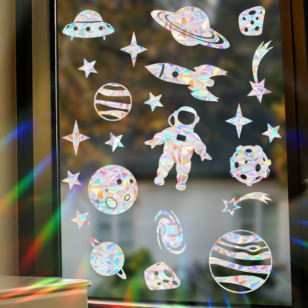 RPS865-871 Colorful Sun Catcher Rainbow Electrostatic Glass Sticker Anti Bird Collision Window Film