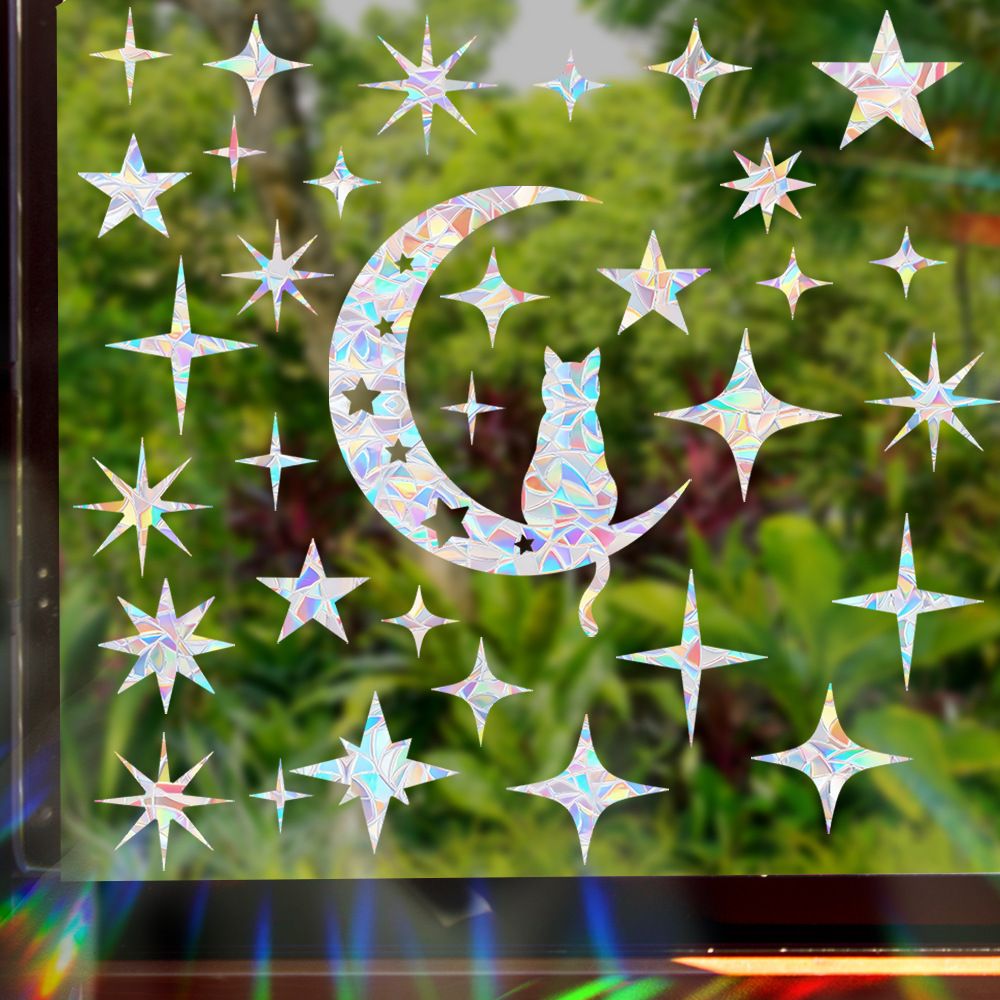 RPS865-871 Colorful Sun Catcher Rainbow Electrostatic Glass Sticker Anti Bird Collision Window Film