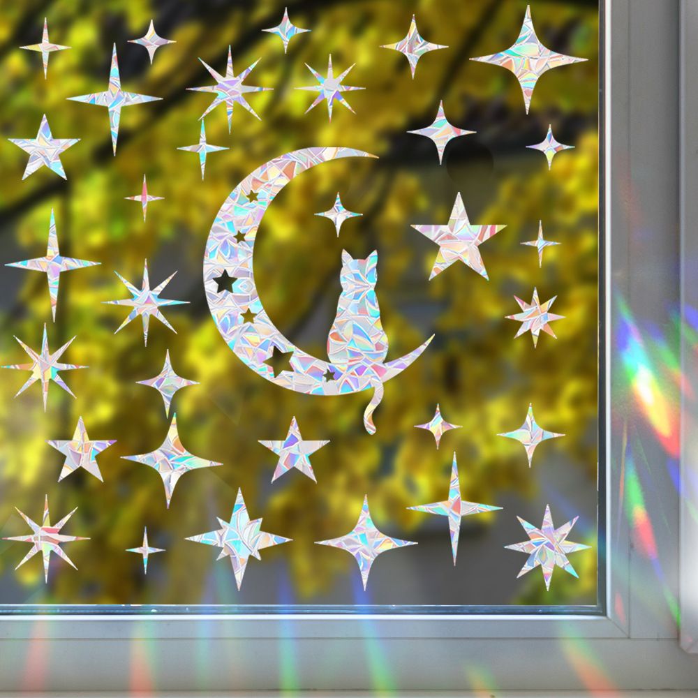 RPS865-871 Colorful Sun Catcher Rainbow Electrostatic Glass Sticker Anti Bird Collision Window Film