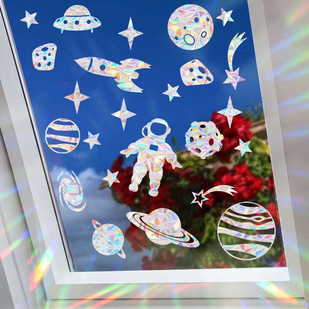 RPS865-871 Colorful Sun Catcher Rainbow Electrostatic Glass Sticker Anti Bird Collision Window Film