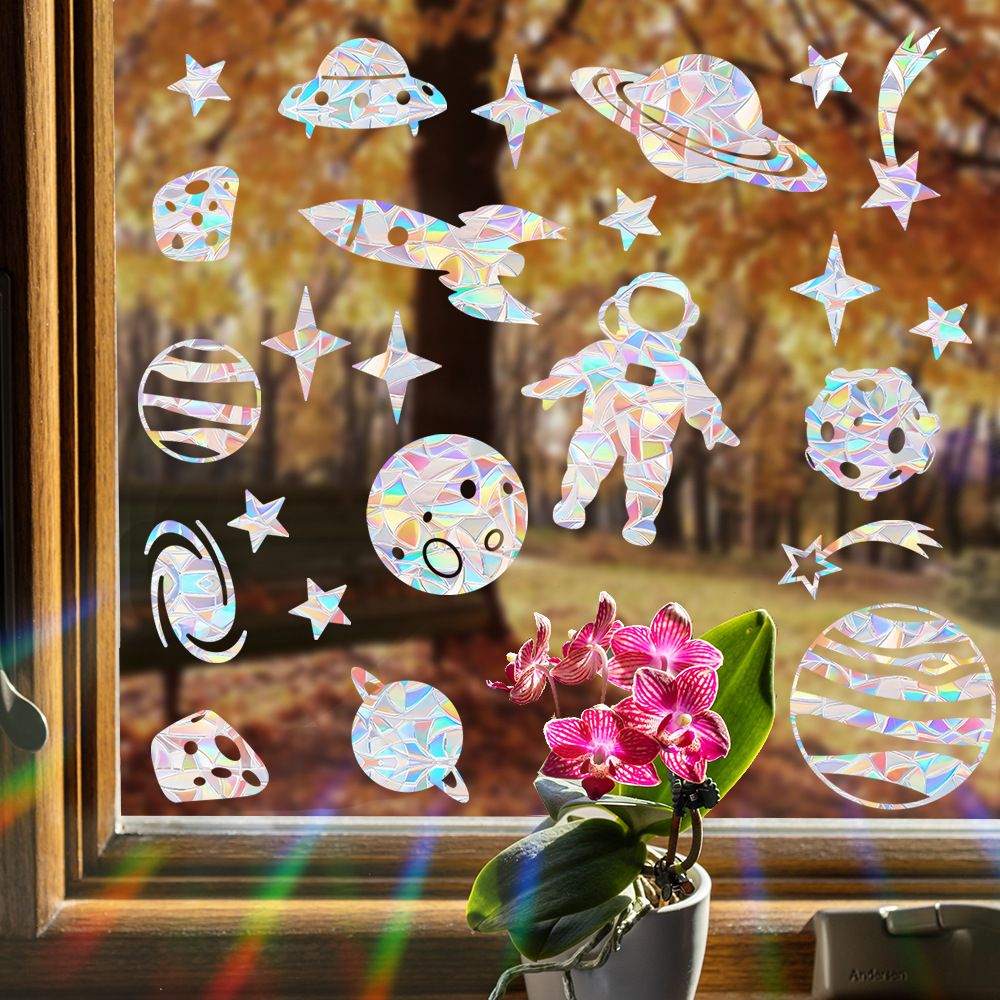 RPS865-871 Colorful Sun Catcher Rainbow Electrostatic Glass Sticker Anti Bird Collision Window Film