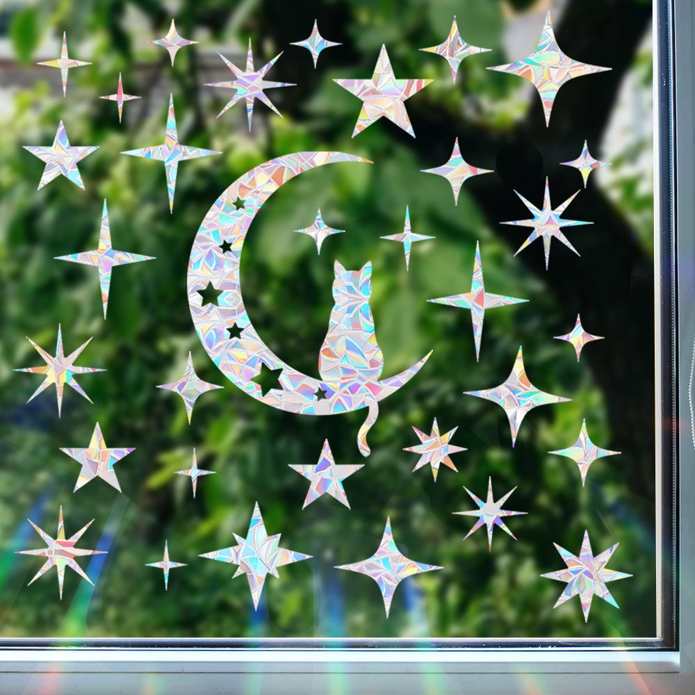 RPS865-871 Colorful Sun Catcher Rainbow Electrostatic Glass Sticker Anti Bird Collision Window Film