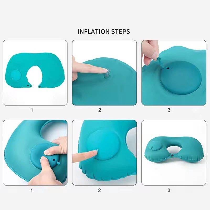 U-shaped Automatic Air Inflatable Pillow Neck Cushion Portable travel neck pillow Outdoor Travel cushion camping gear