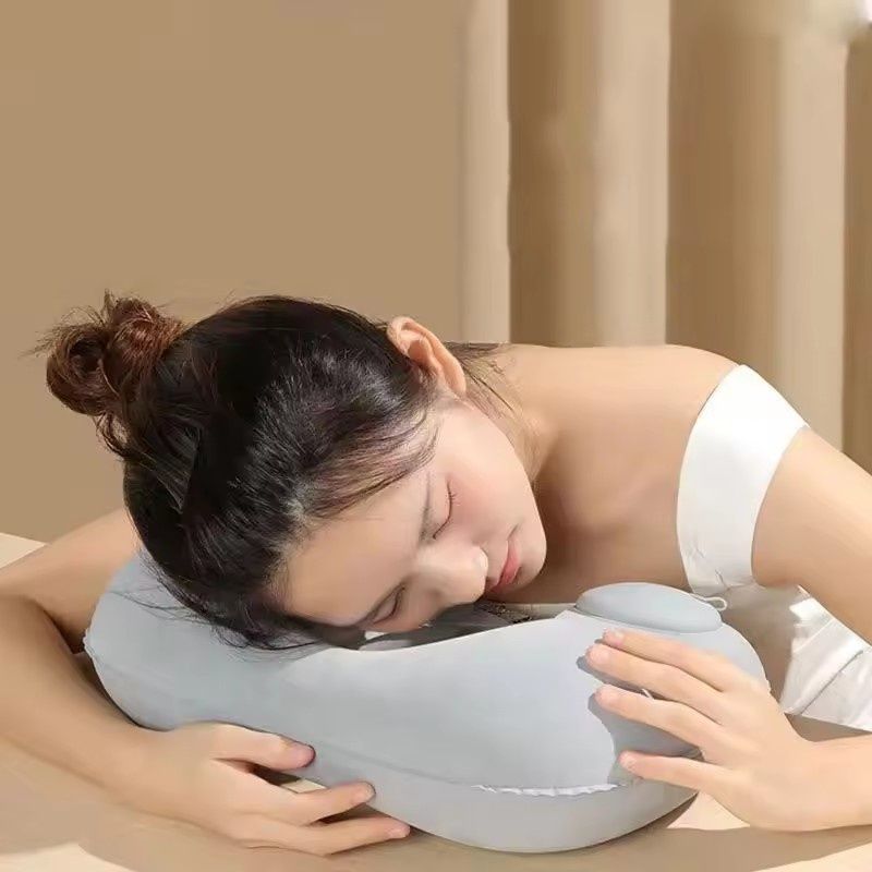 U-shaped Automatic Air Inflatable Pillow Neck Cushion Portable travel neck pillow Outdoor Travel cushion camping gear