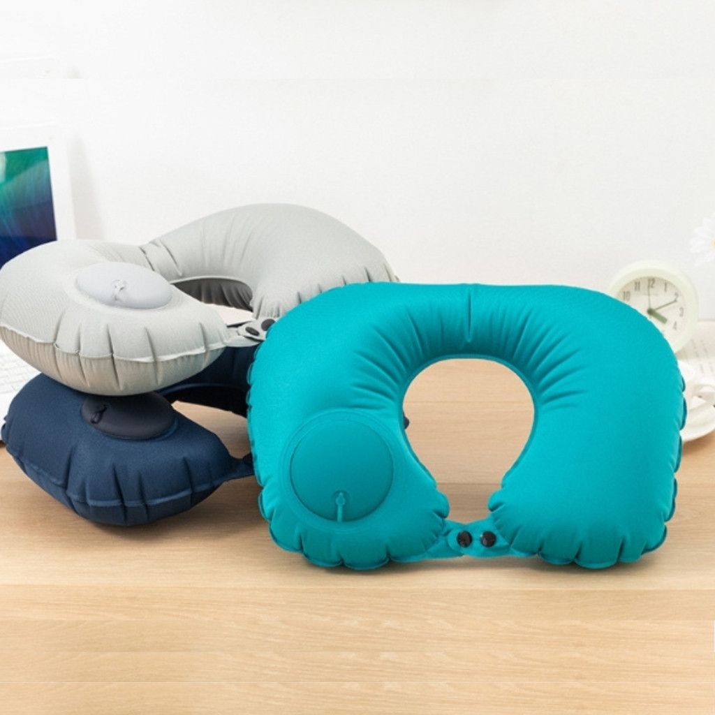 U-shaped Automatic Air Inflatable Pillow Neck Cushion Portable travel neck pillow Outdoor Travel cushion camping gear