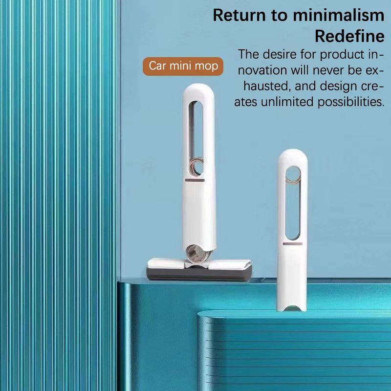 Mini Cleaning Mop Portable Self-Squeeze Window Mop Glass Screen Desk Wiper Cleaner Car Portable Wiper Outdoor Home Cleaning Tool