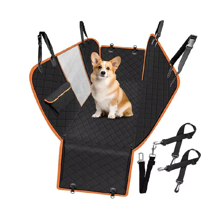 Dog Pet Car Seat Cover Car Rear Back Seat Protector Mat Waterproof Anti-fouling Nonslip Zipper On Both Sides Dogs Safety Mat