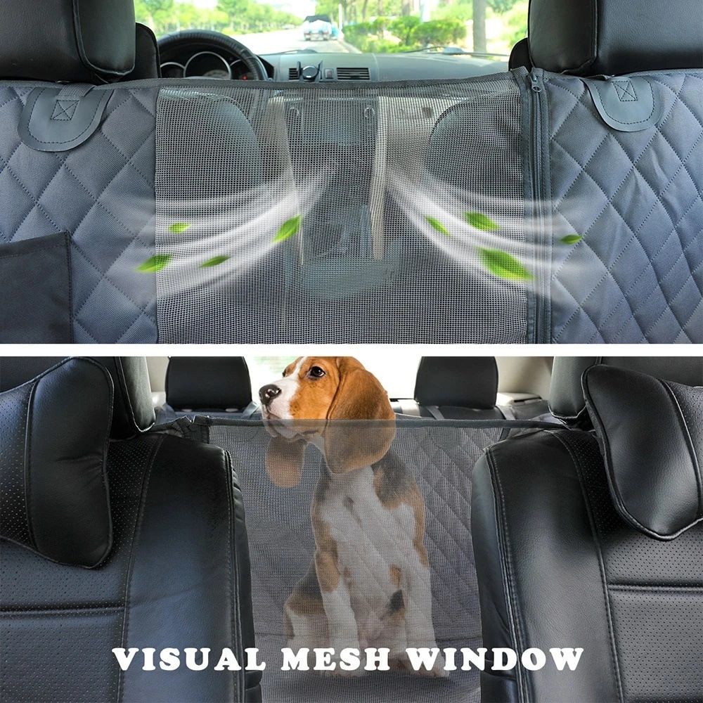 Dog Pet Car Seat Cover Car Rear Back Seat Protector Mat Waterproof Anti-fouling Nonslip Zipper On Both Sides Dogs Safety Mat