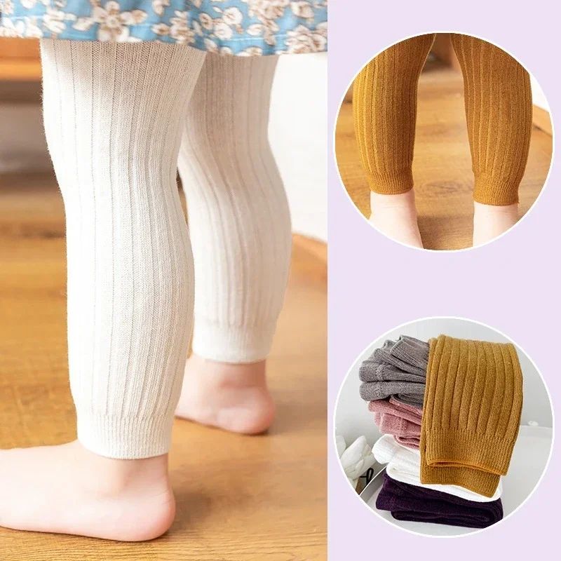 Spring Autumn Baby Pants Newborn Girls Leggings Soild Color Cotton Ribbed Pants Kids Children Leggings Tights for Girls Boys