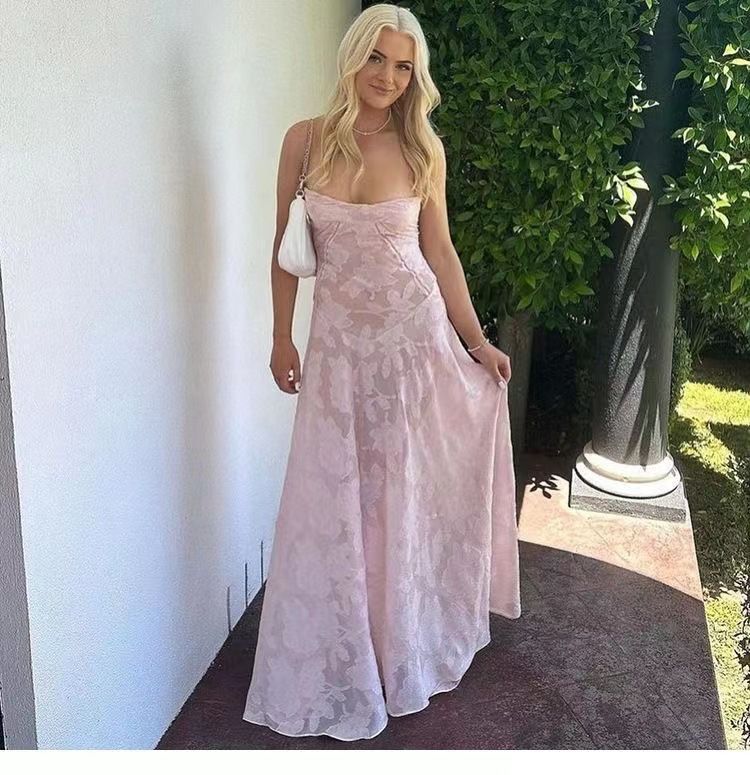 Women's Summer Sheer Slip Long Dress Floral Maxi Dress Casual Sexy Elegant