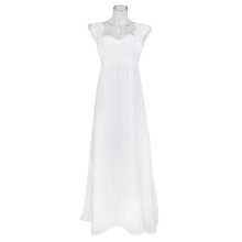 Women Sexy Lace Dress Big Swing White High Waist Lady Backless Banquet Elegant