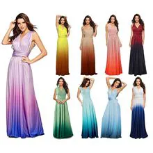 New Elagant Party Maxi Long Dress Women Multiway Wrap Dresses Gradient Convertible Boho Bandage Dress Bridesmaids Infinity Robe
