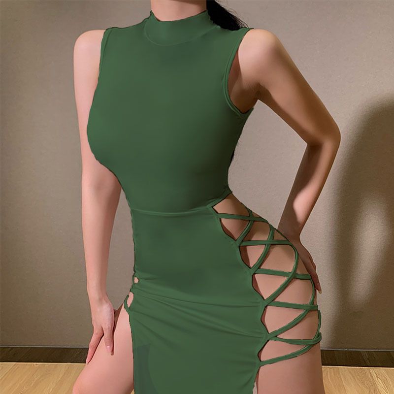 Elegant Black Sleeveless Bandage Sexy Dress for Women Club Party Backless Tank Dresses Skinny Fashion Summer
