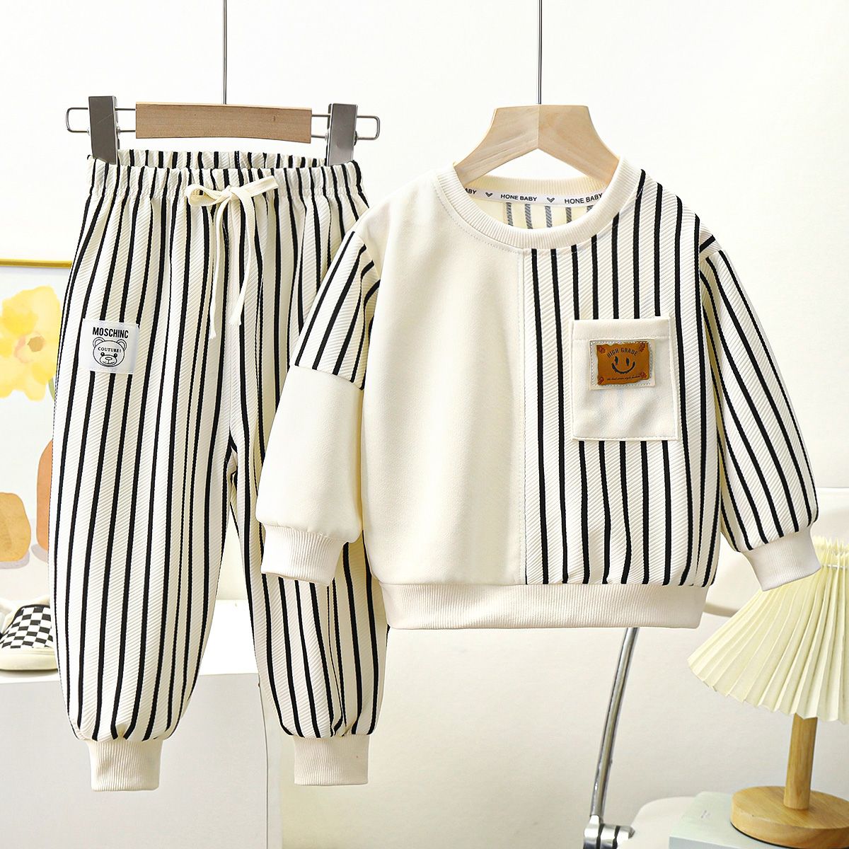 2PCS Autumn Children Clothes O-Neck Long Sleeve Sweater Boys Girls Trendy Children's Clothing Kids Tracksuit