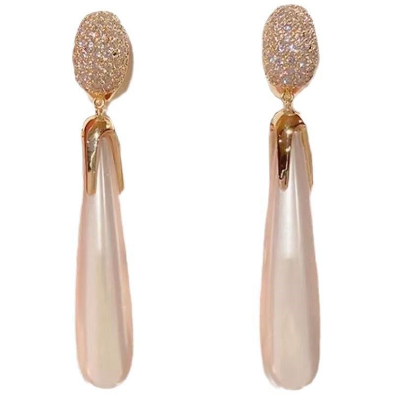 Vintage Simple Drop Earrings Long Water Drop Pearl Earrings for Women Girls Statement Jewelry Gifts