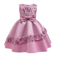 2-10 Years Fashion Girls Sequin Dress Lace Mesh Sleevelss Party Dress for Kids Girl Summer Children Girl Evening Gown 2025